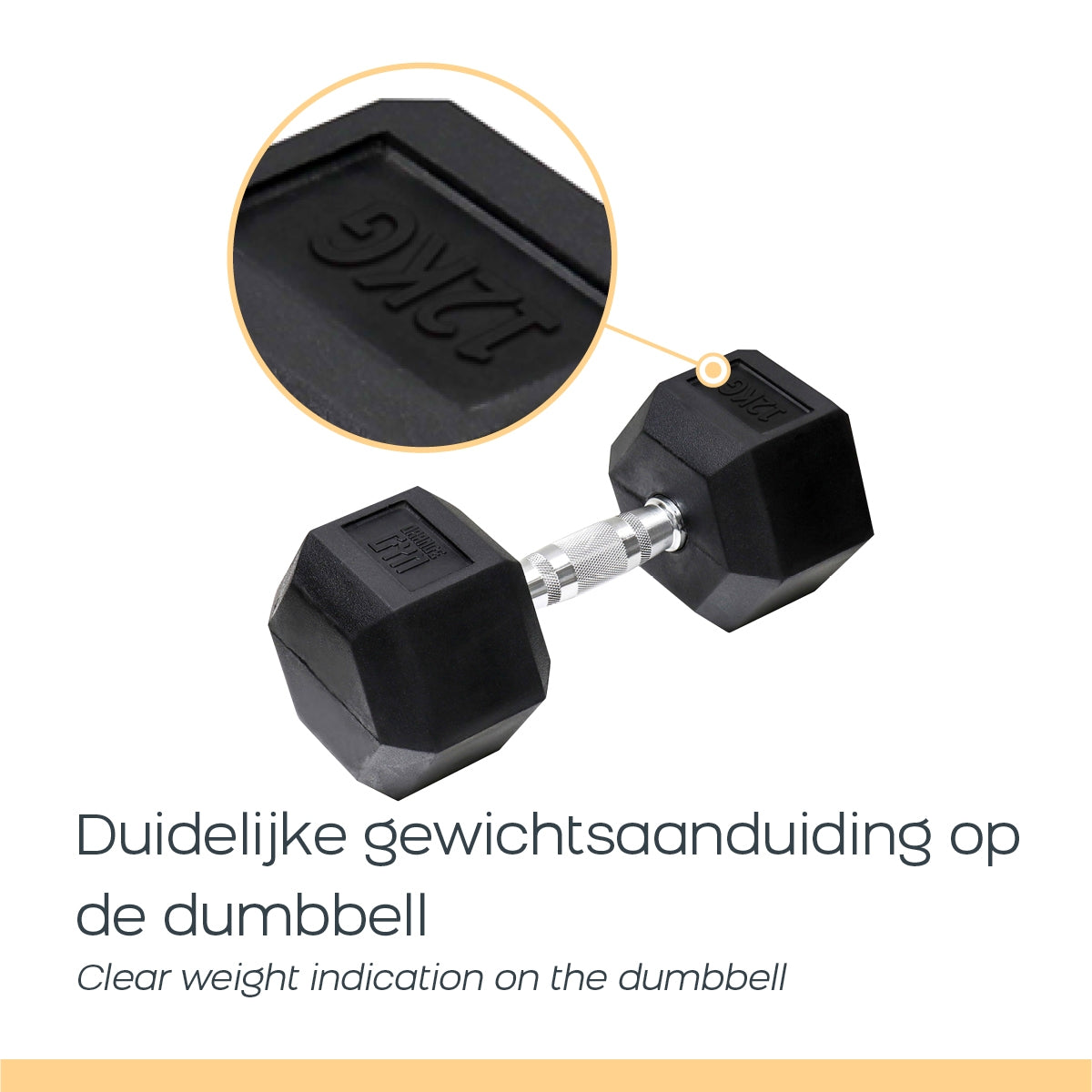 Orange Gym - Hex Dumbbell - 6kg - set of 2