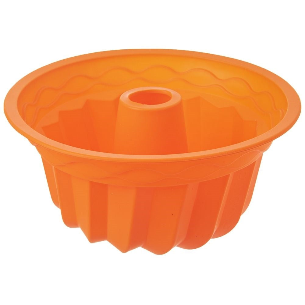Orange Silicone Mold for Cake Baking with Central Tube