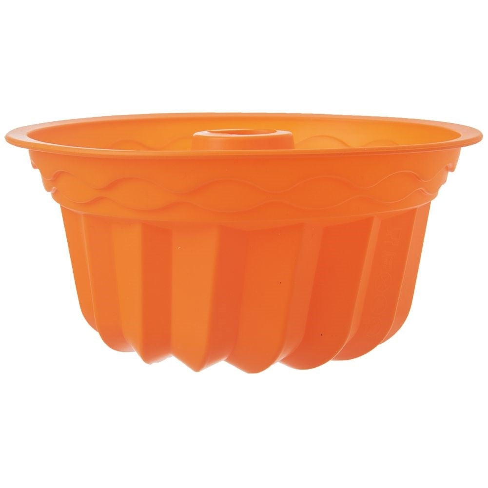 Orange Silicone Mold for Cake Baking with Central Tube