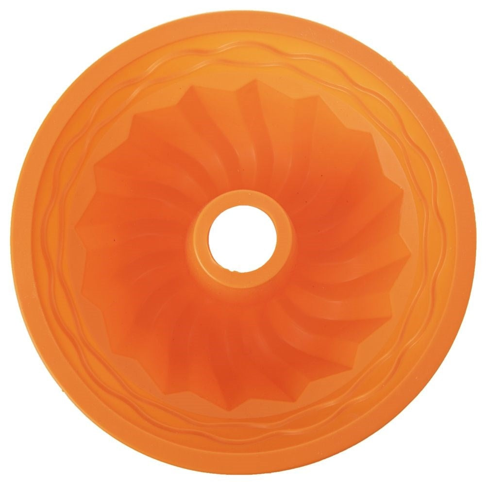 Orange Silicone Mold for Cake Baking with Central Tube