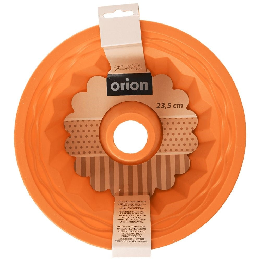 Orange Silicone Mold for Cake Baking with Central Tube