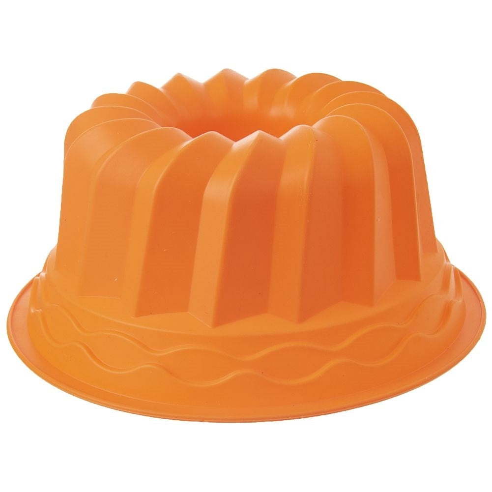 Orange Silicone Mold for Cake Baking with Central Tube