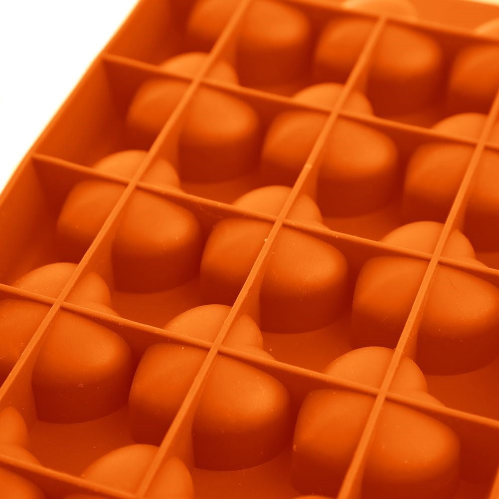 Orange Silicone Mold for Heart-Shaped Pralines