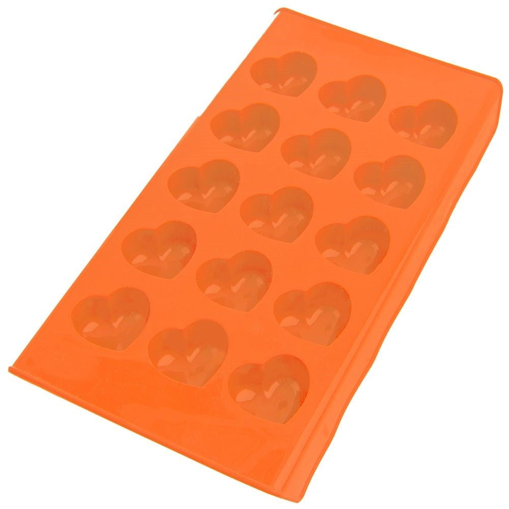 Orange Silicone Mold for Heart-Shaped Pralines