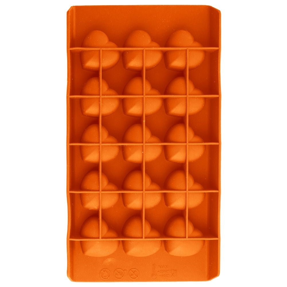 Orange Silicone Mold for Heart-Shaped Pralines