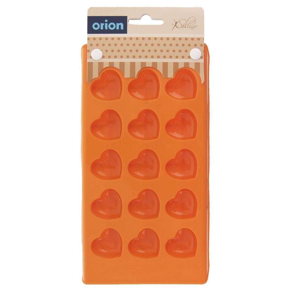Orange Silicone Mold for Heart-Shaped Pralines