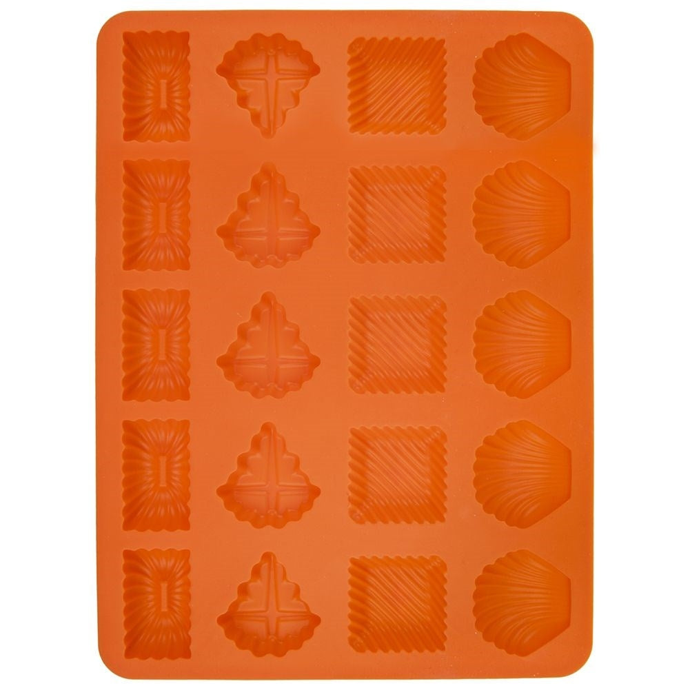 Orange Silicone Mold for Pralines in Many Shapes