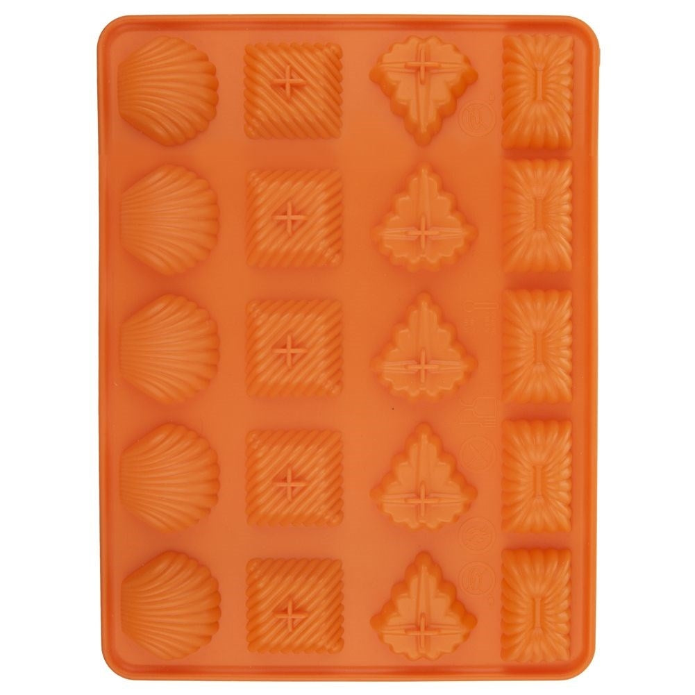 Orange Silicone Mold for Pralines in Many Shapes