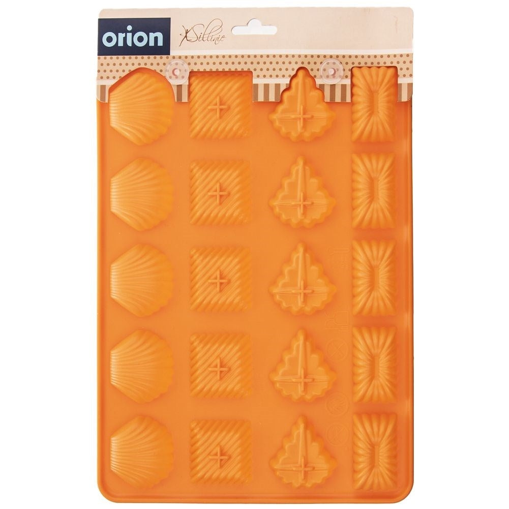 Orange Silicone Mold for Pralines in Many Shapes