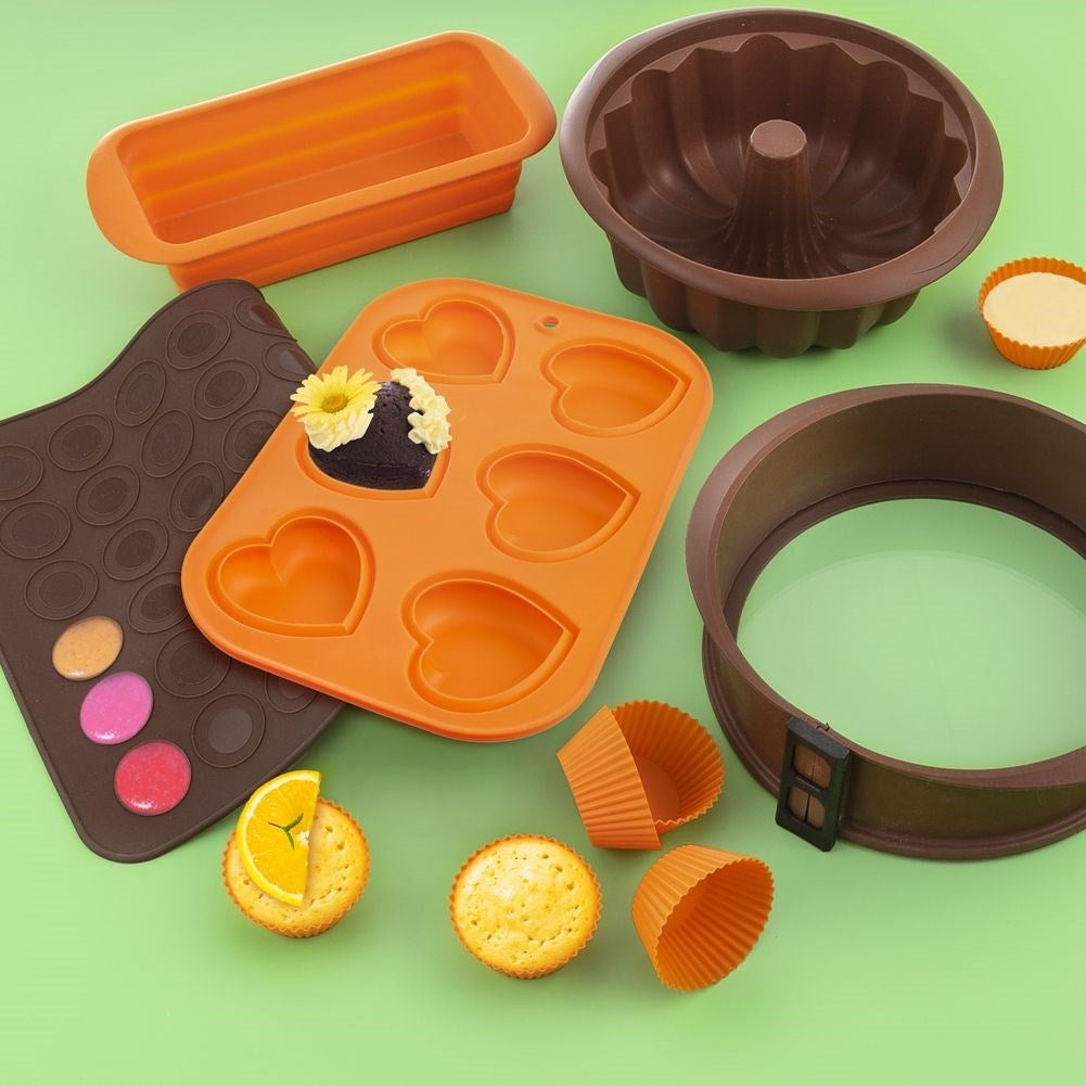 Orange Silicone mold for perfect baking and easy removal