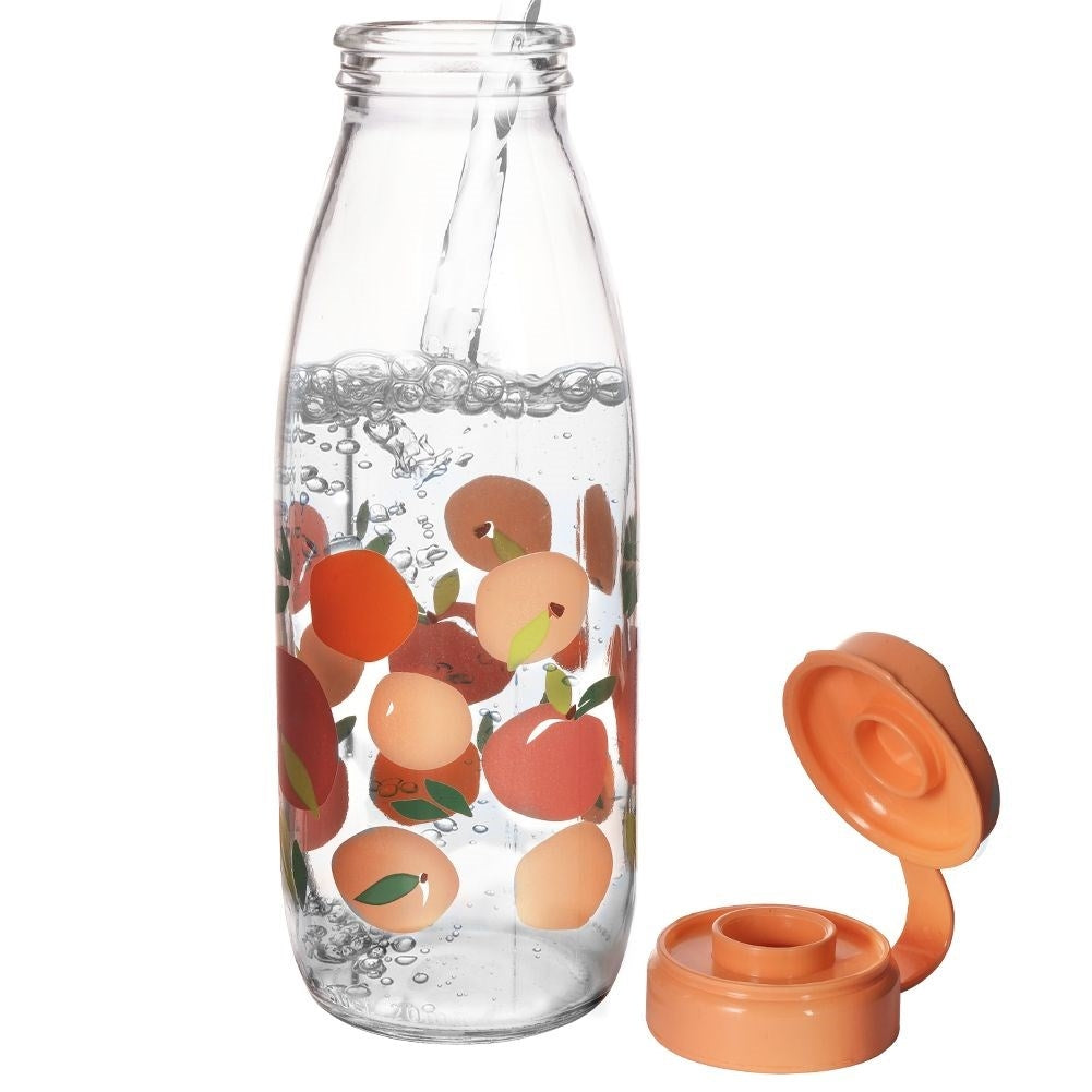 Orange design Glass bottle with Orange Plastic closure