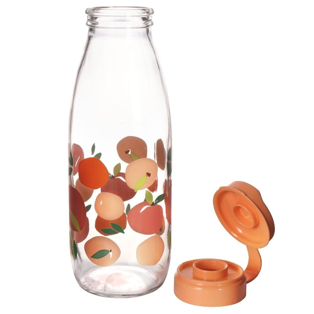 Orange design Glass bottle with Orange Plastic closure