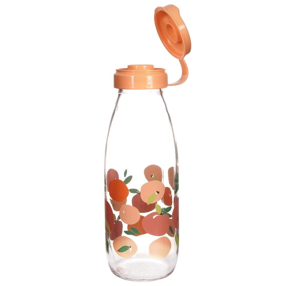 Orange design Glass bottle with Orange Plastic closure