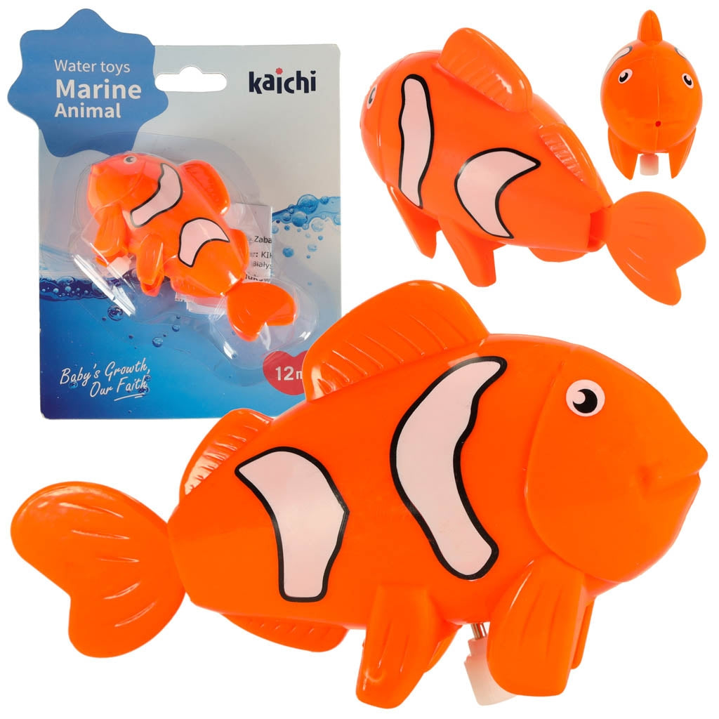 Orange screw-on fish bath toy