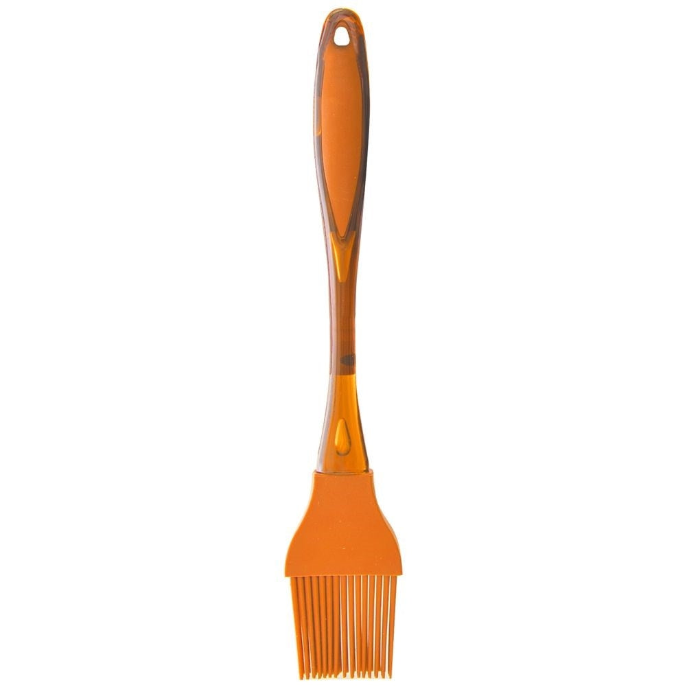 Orange silicone brush for meat, pastries and kitchen utensils
