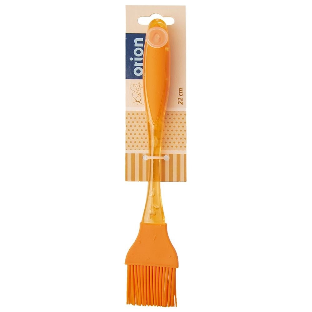 Orange silicone brush for meat, pastries and kitchen utensils