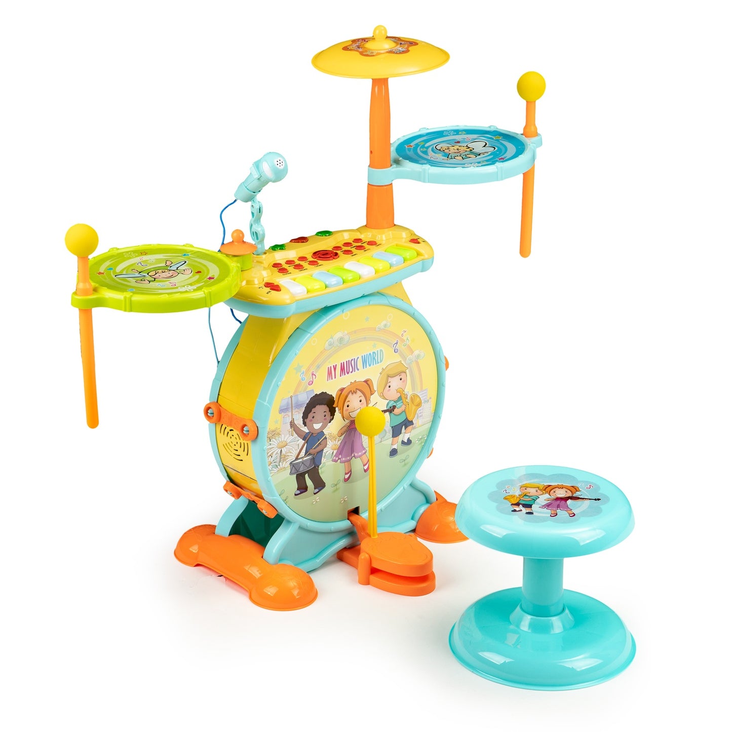 Organ drums 2in1 karaoke microphone mp3 LED