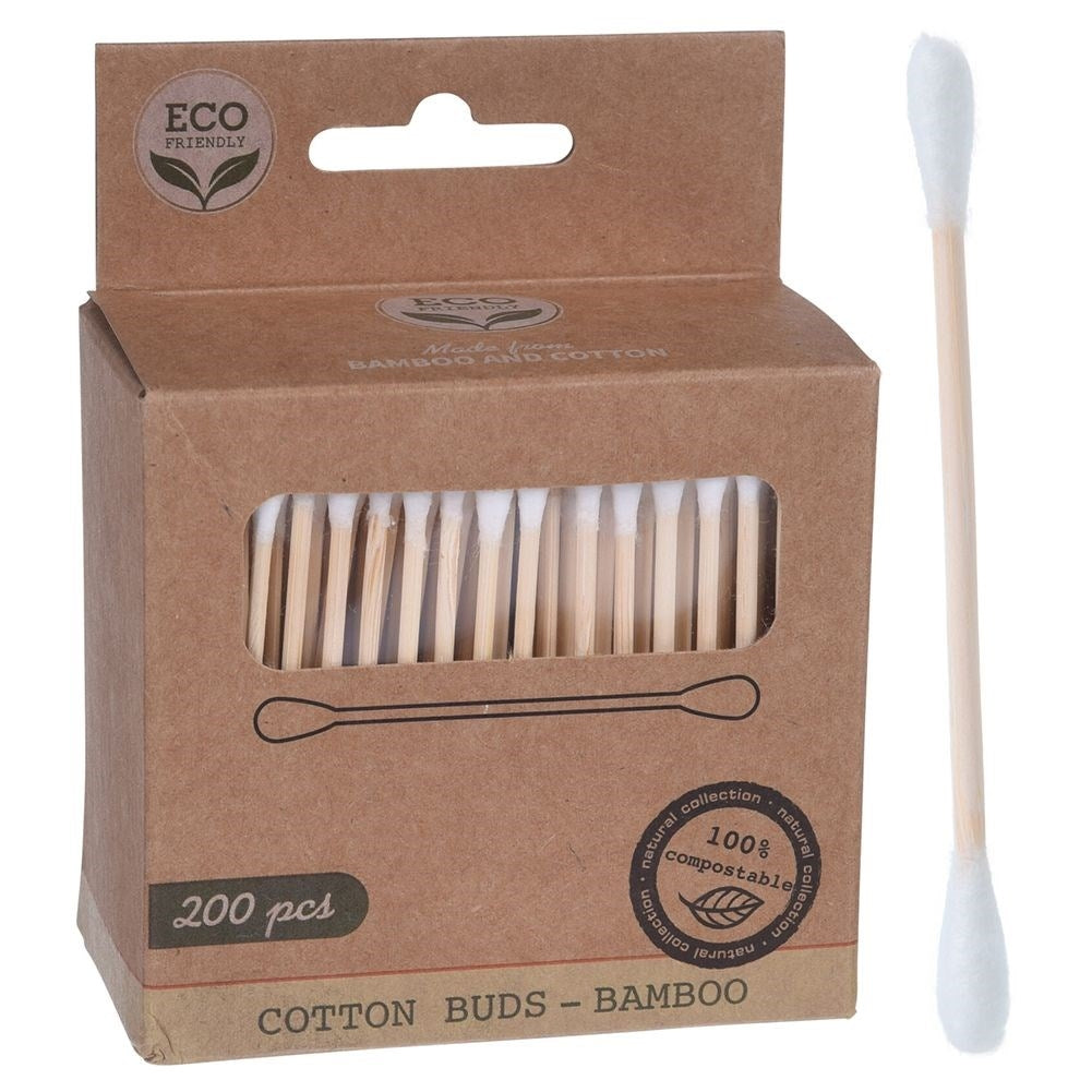 Organic bamboo cotton swabs for ear cleaning