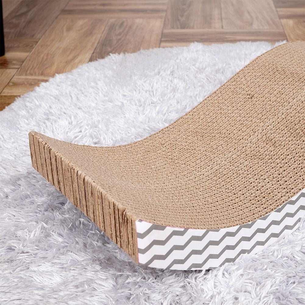 Organic scratching board with catnip, protects furniture and claws