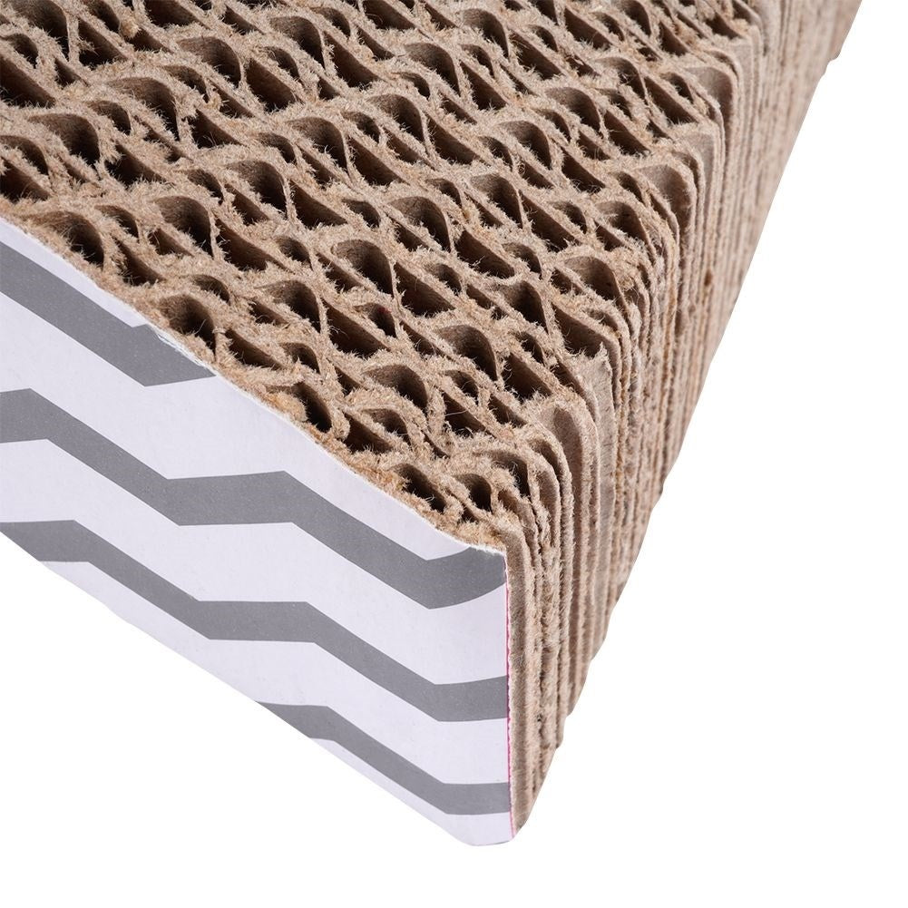 Organic scratching board with catnip, protects furniture and claws