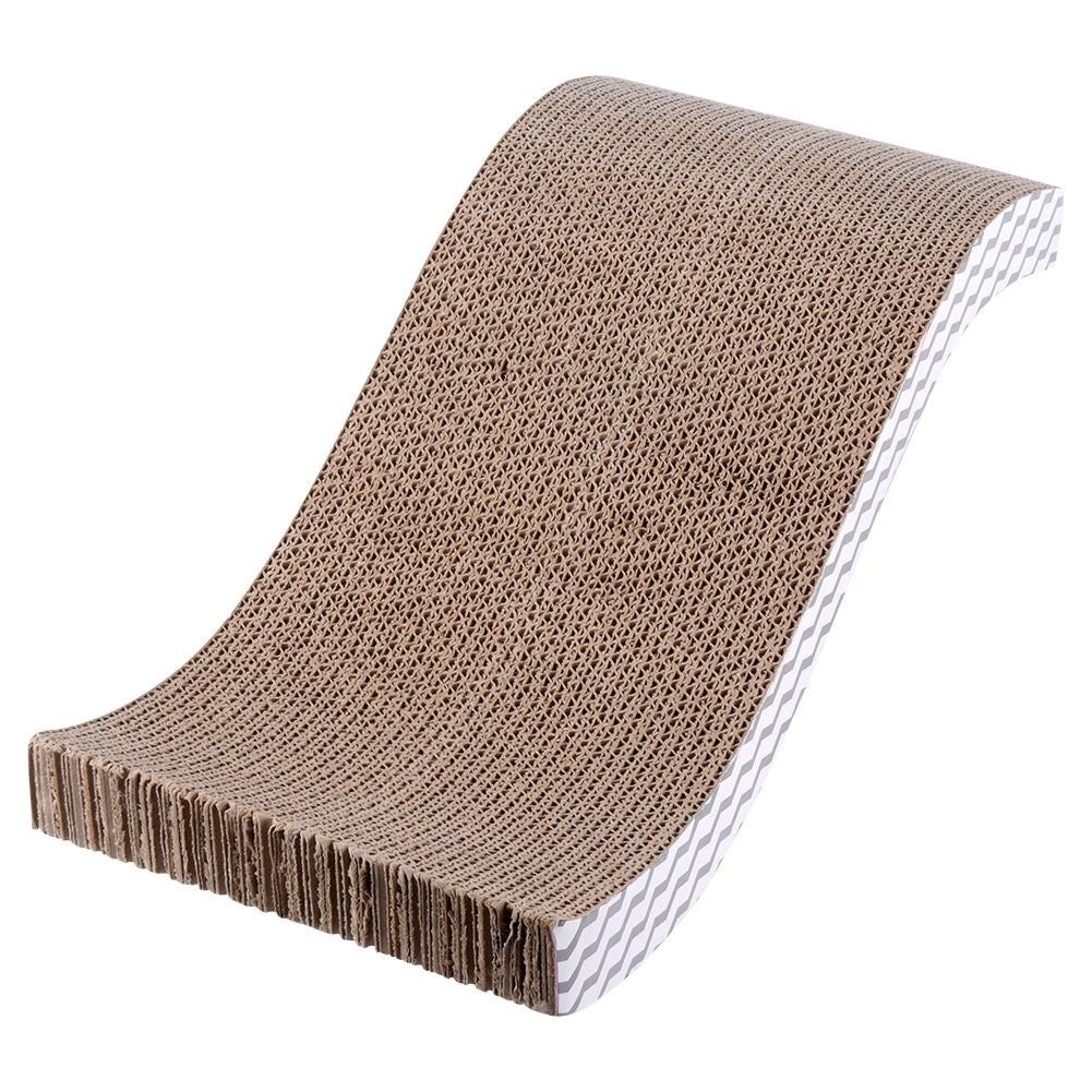 Organic scratching board with catnip, protects furniture and claws