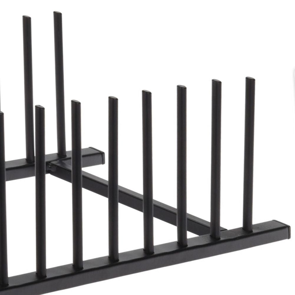 Organizer for plates and lids in black metal, modern style