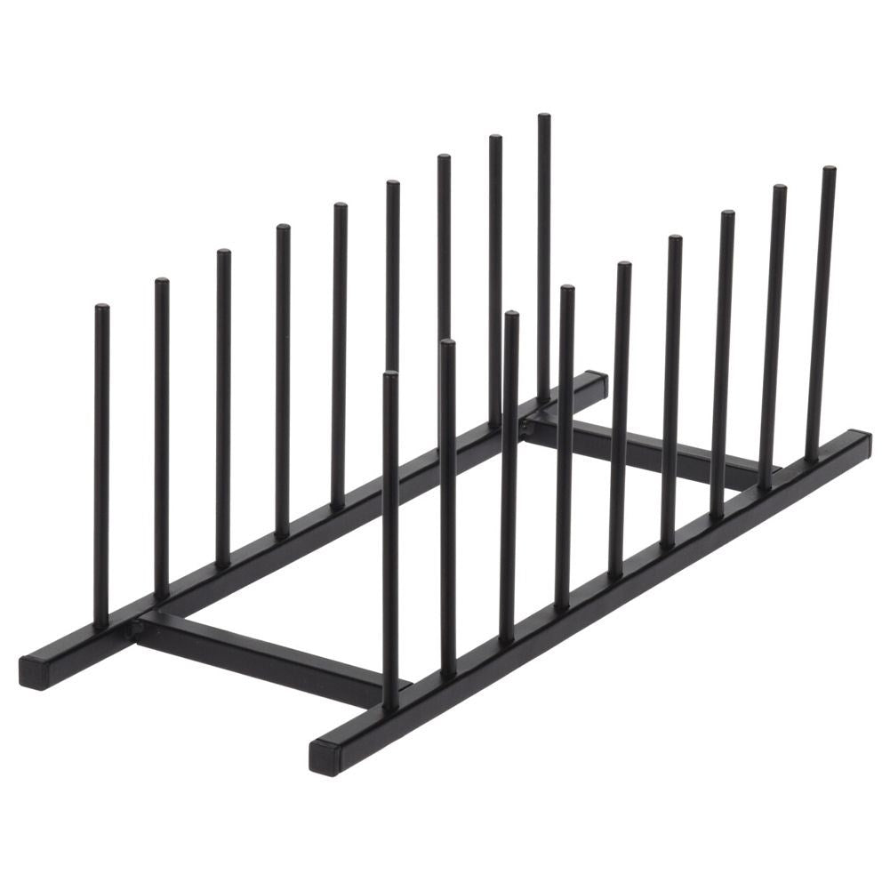 Organizer for plates and lids in black metal, modern style