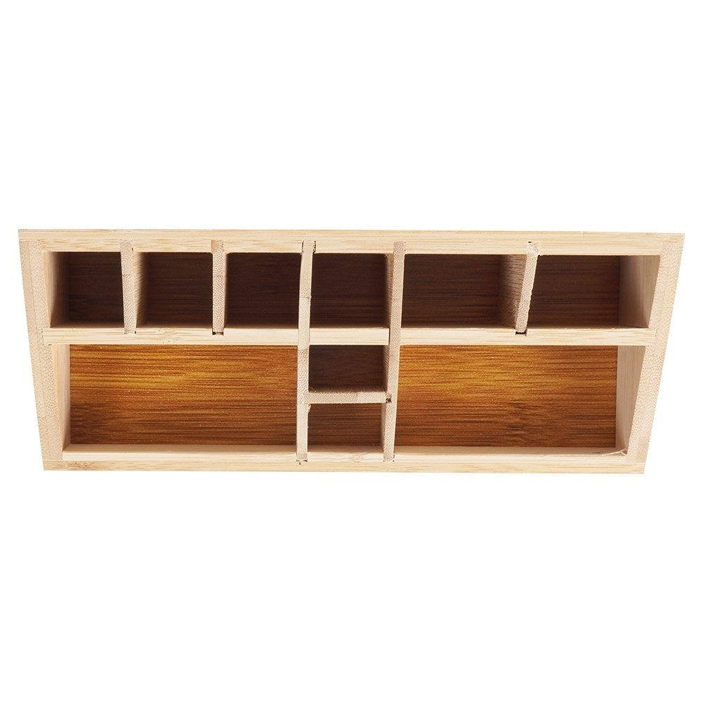 Organizer with 10 compartments in bamboo wood for make-up and make-up