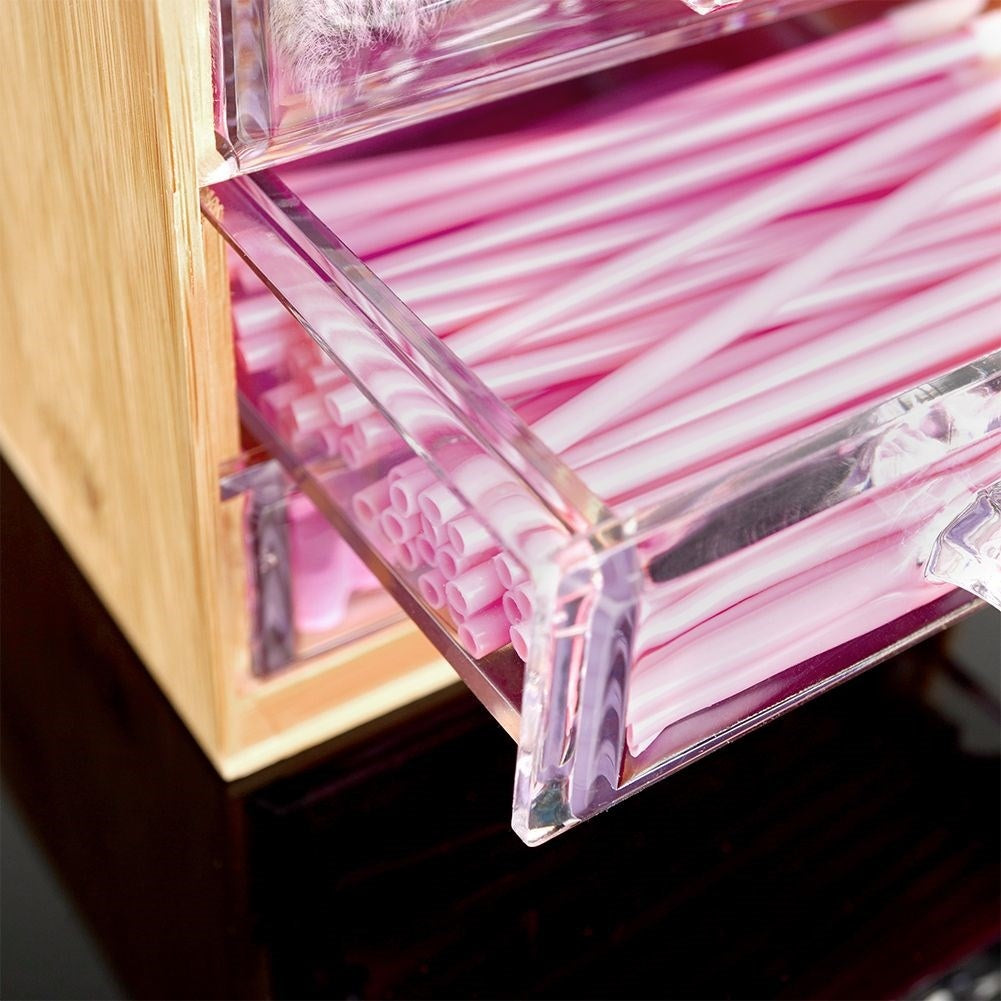 Organizer with Three Drawers in Bamboo and Acrylic