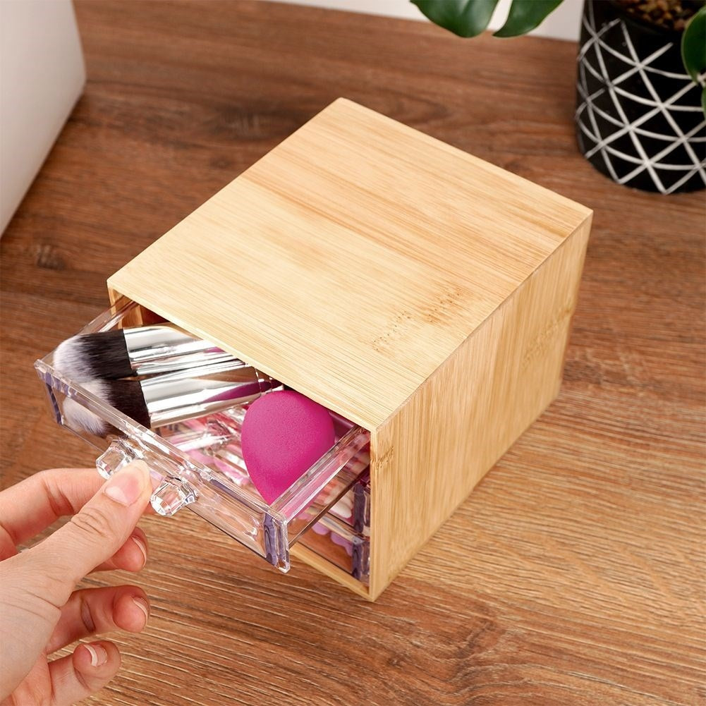 Organizer with Three Drawers in Bamboo and Acrylic
