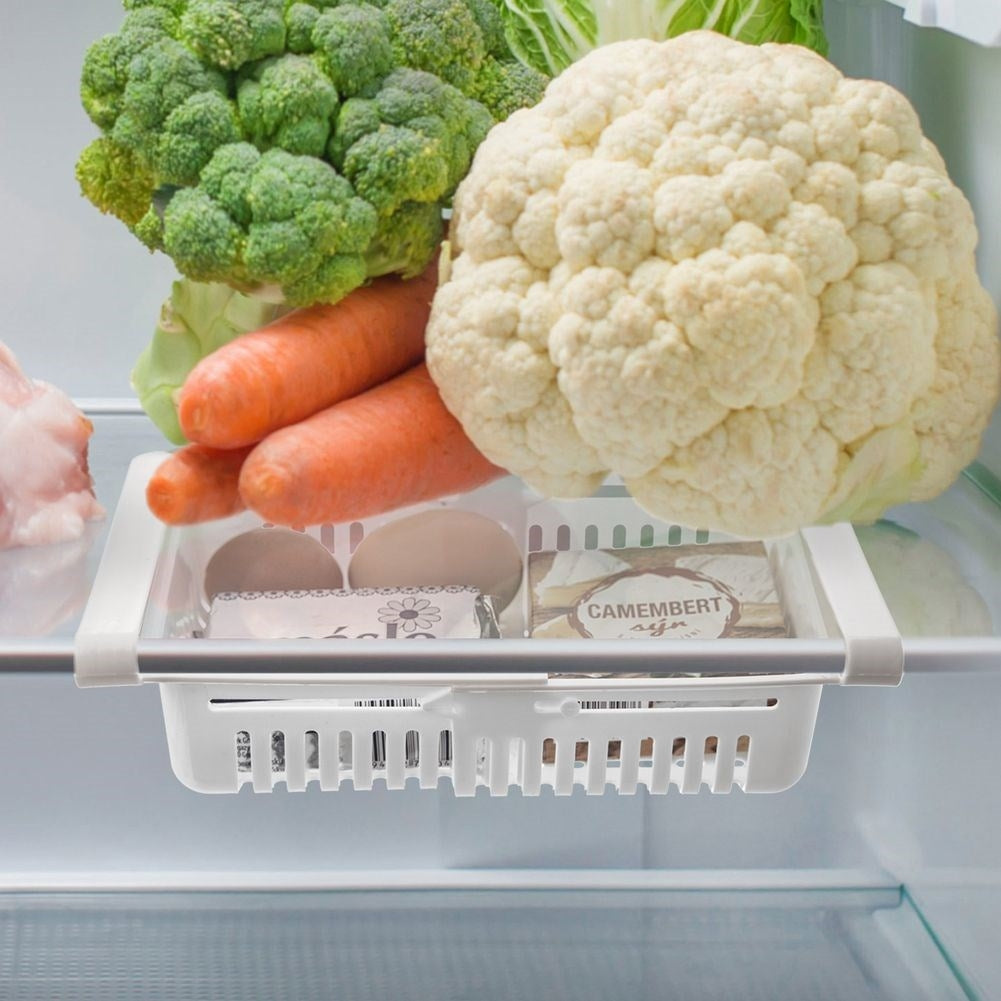 Organize the Fridge with Adjustable Hanging Shelf