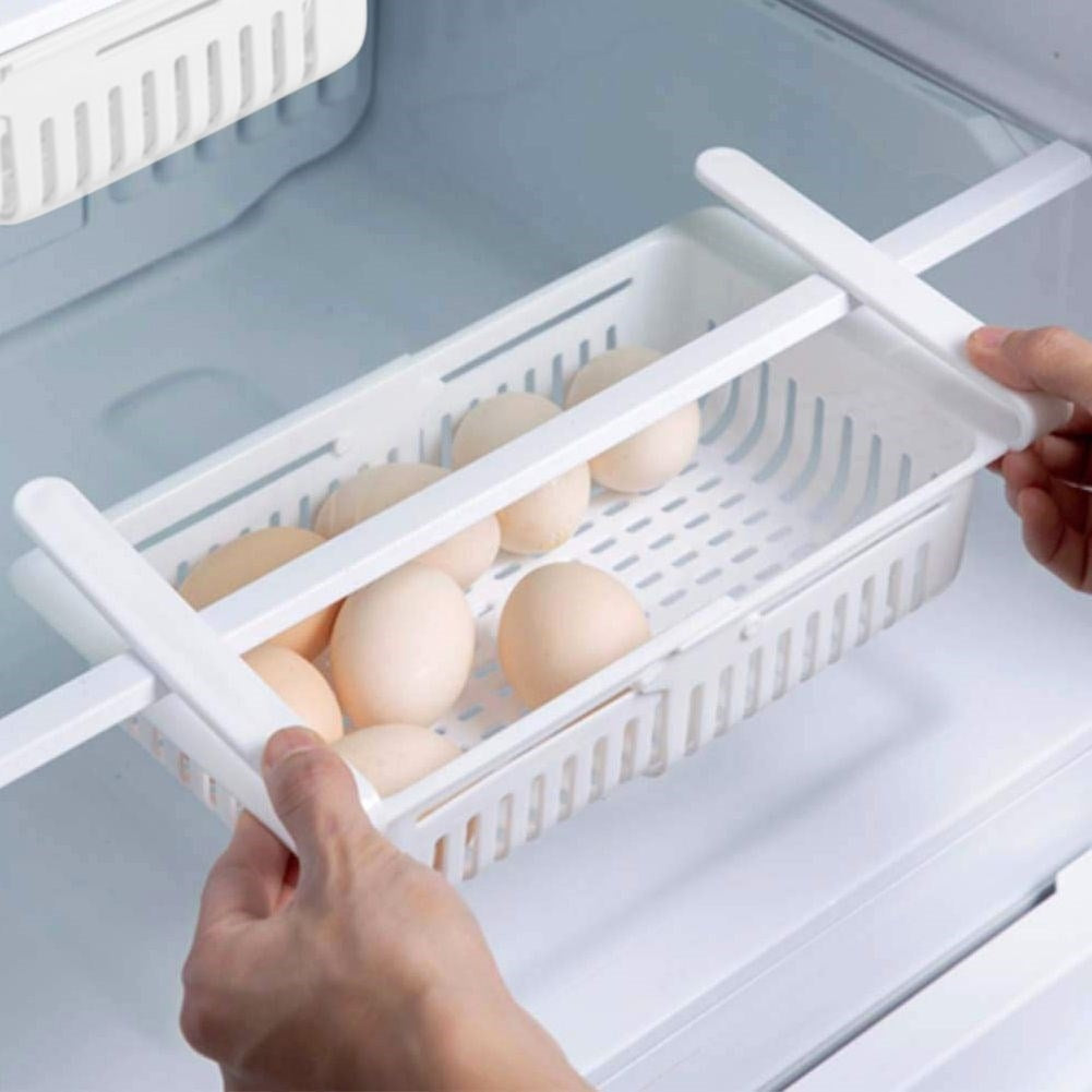 Organize the Fridge with Adjustable Hanging Shelf