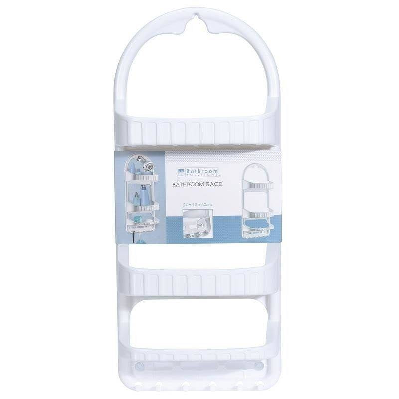Organize the bathroom: 3 shelves, 6 hooks, easy assembly