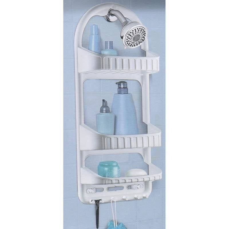 Organize the bathroom: 3 shelves, 6 hooks, easy assembly