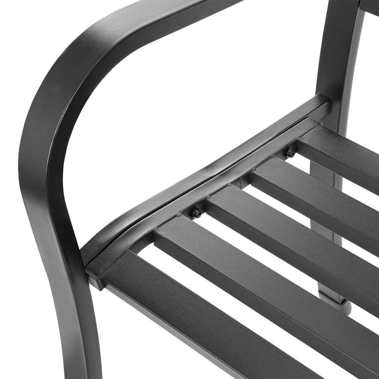 Ornamental garden bench with backrest, park bench for terrace and balcony, metal construction