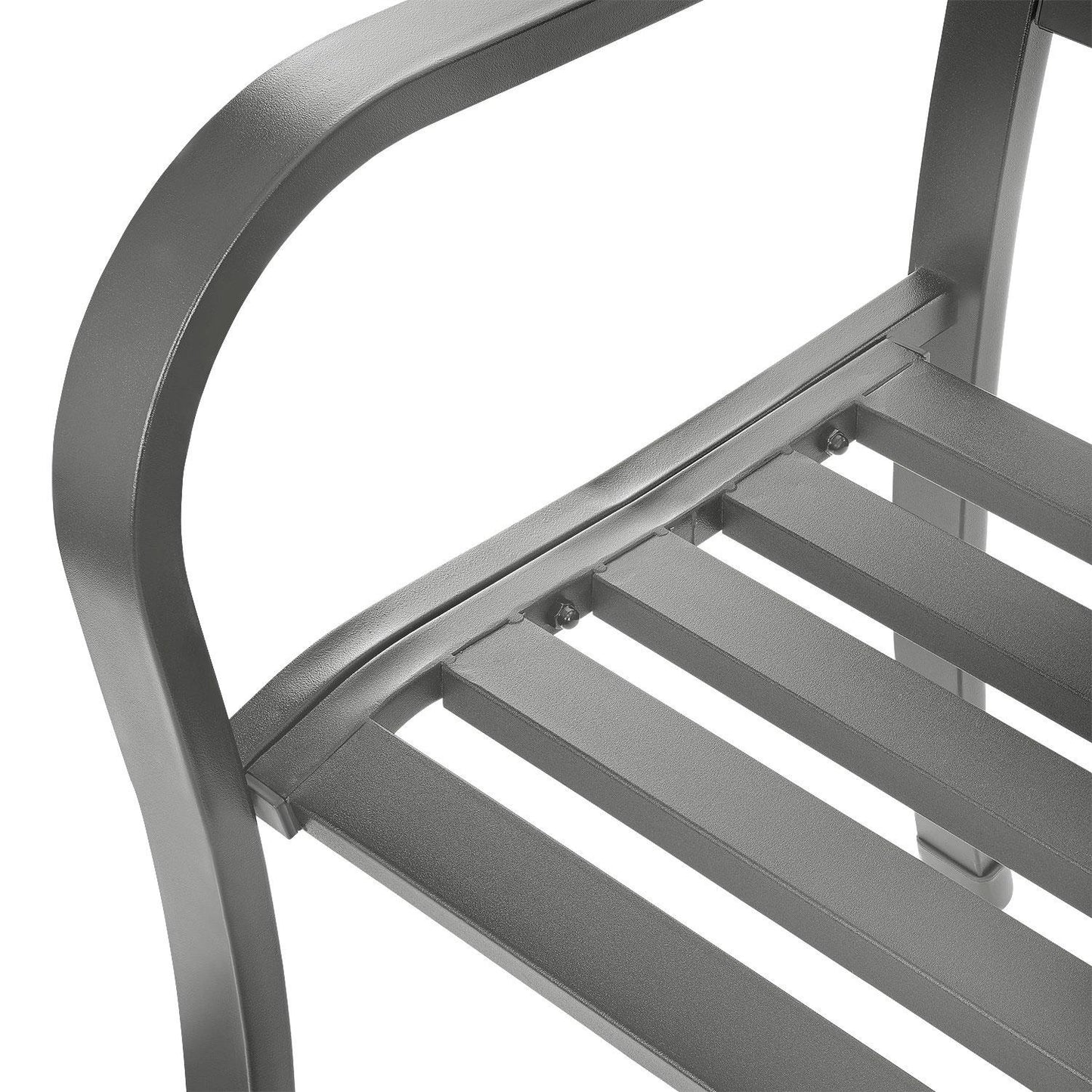 Ornamental garden bench with backrest, park bench for terrace and balcony, metal construction, graphite