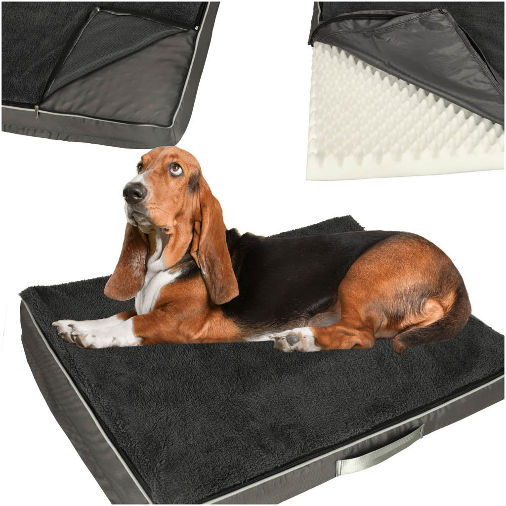 Orthopedic grey dog bed 90x70x10cm