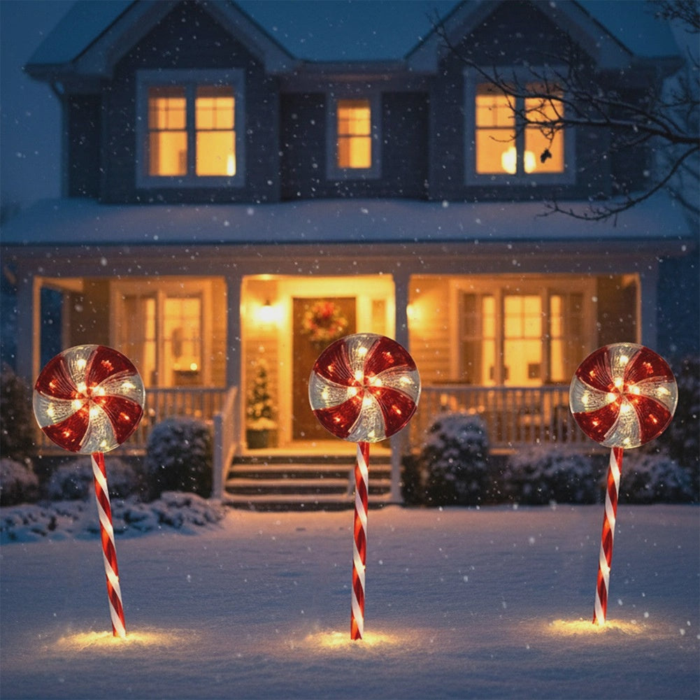 Outdoor Christmas Lollipop Lights, 60 LED, 62 cm, 3-Pack