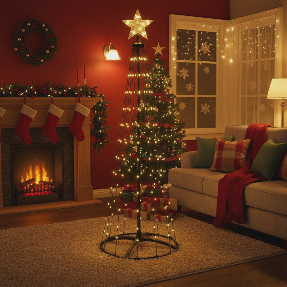 Outdoor LED Christmas Cone Tree, 3m, 550 Lights, Remote