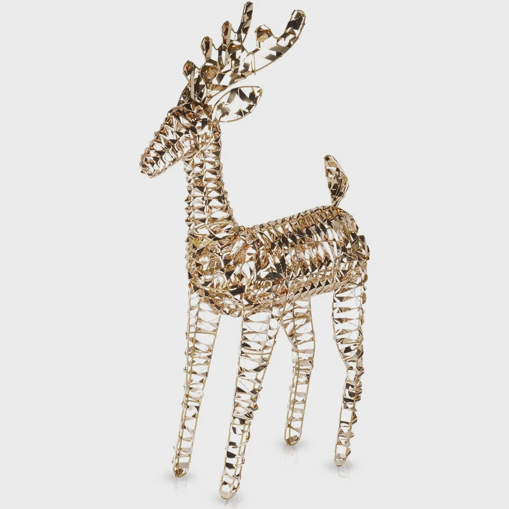 Outdoor LED Reindeer, 200 Lights, 80 cm, Gold, Timer