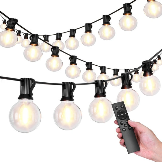 Outdoor LED String Lights, 15m, 25 Bulbs, 9 Modes