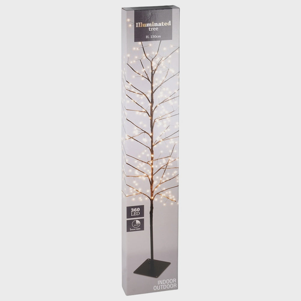 Outdoor LED Twig Tree with Lights, 150 cm, Timer