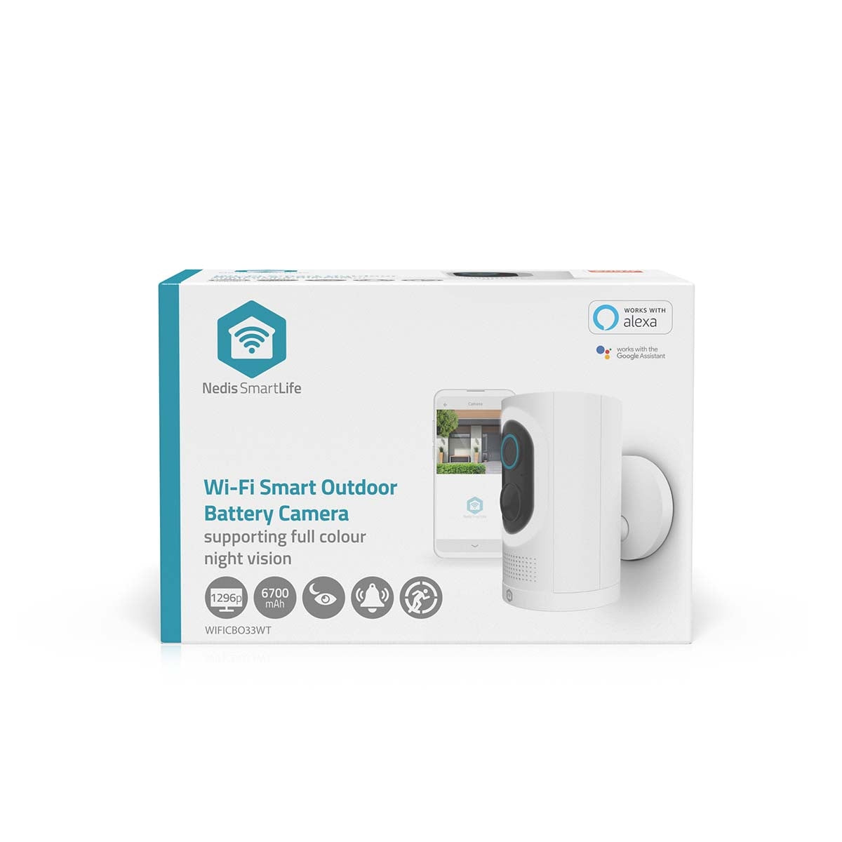 Outdoor Wi-Fi Camera, 3MP HD, Night Vision, IP65, 6-Month Battery