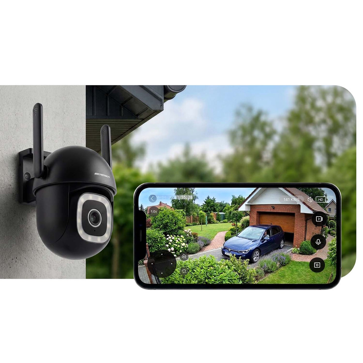 Outdoor WiFi IP Camera, 5MP, PTZ, Night Vision