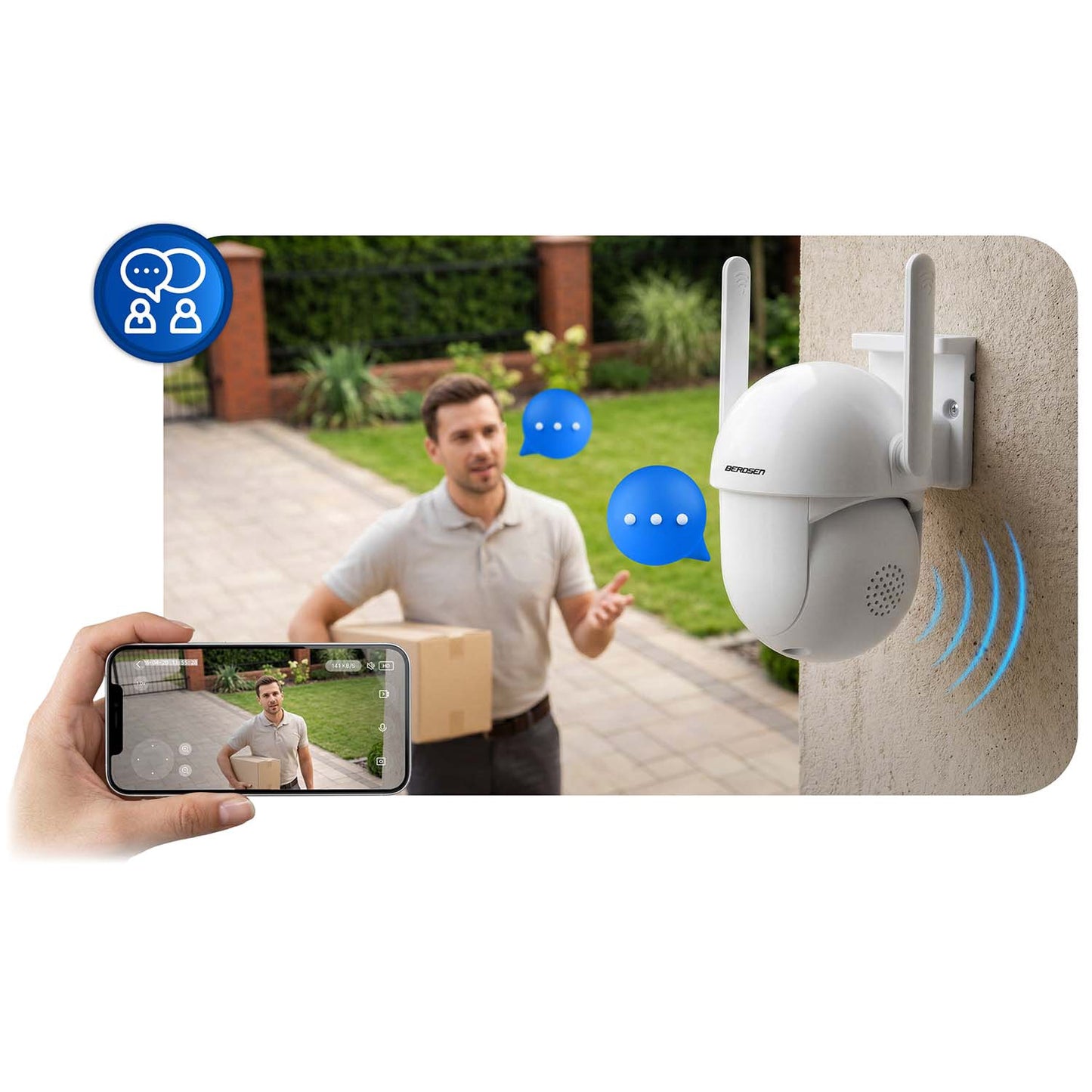 Outdoor WiFi IP Camera, 5MP, PTZ, Night Vision