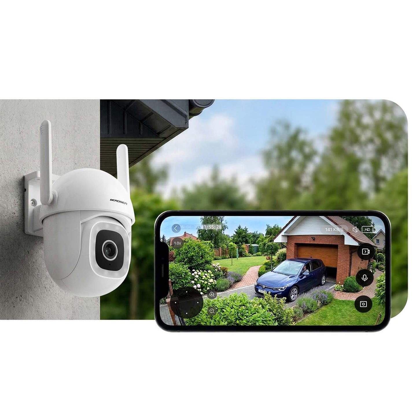 Outdoor WiFi IP Camera, 5MP, PTZ, Night Vision