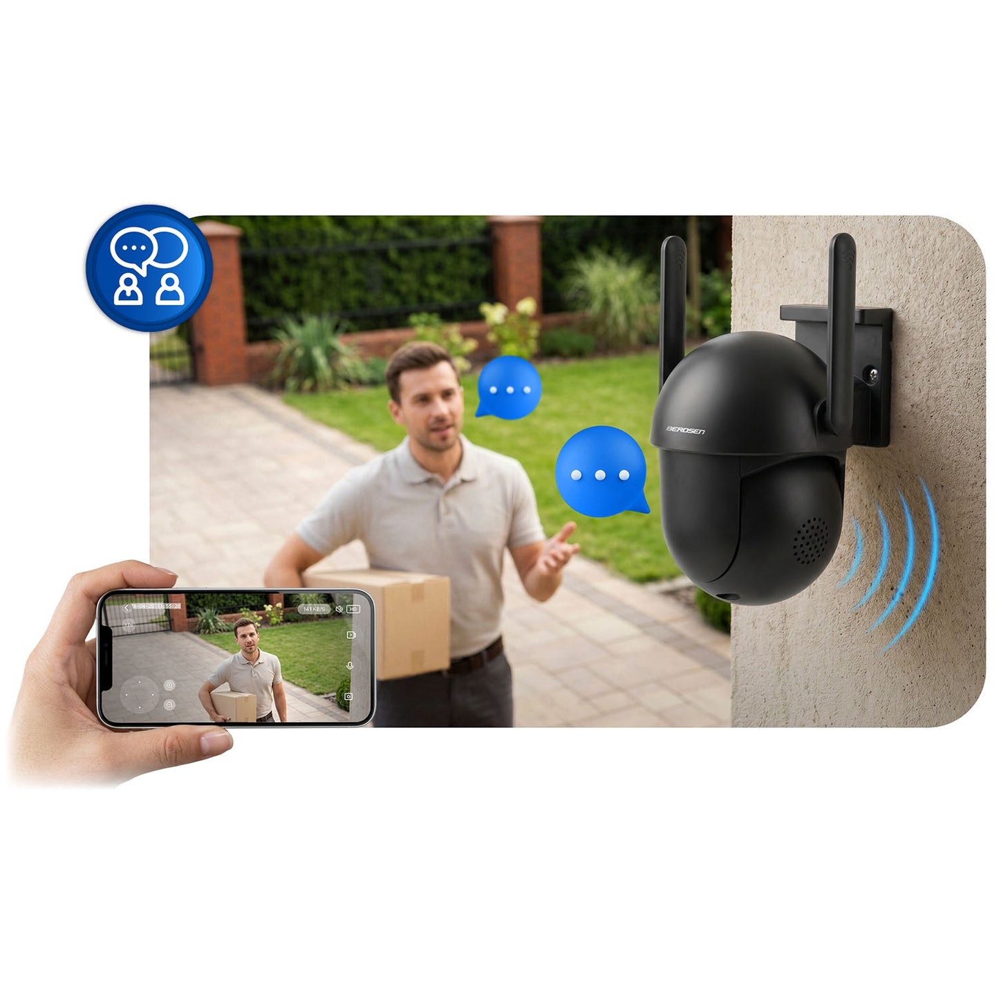 Outdoor WiFi IP Camera, 5MP, PTZ, Night Vision