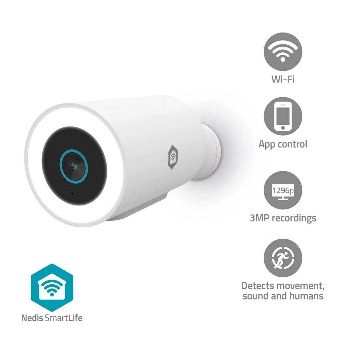 Outdoor Wi-Fi Security Camera, 3MP HD, Night Vision, IP65