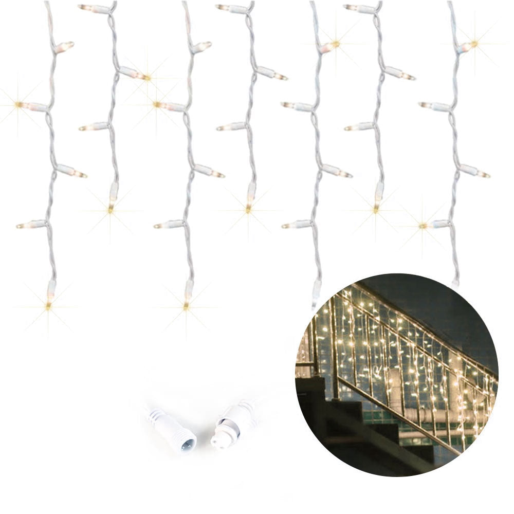 Outdoor icicles, decorative curtain, lights, 500 LED lights, 19m
