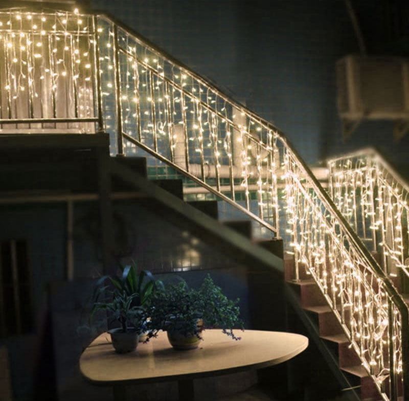 Outdoor icicles, decorative curtain, lights, 500 LED lights, 19m